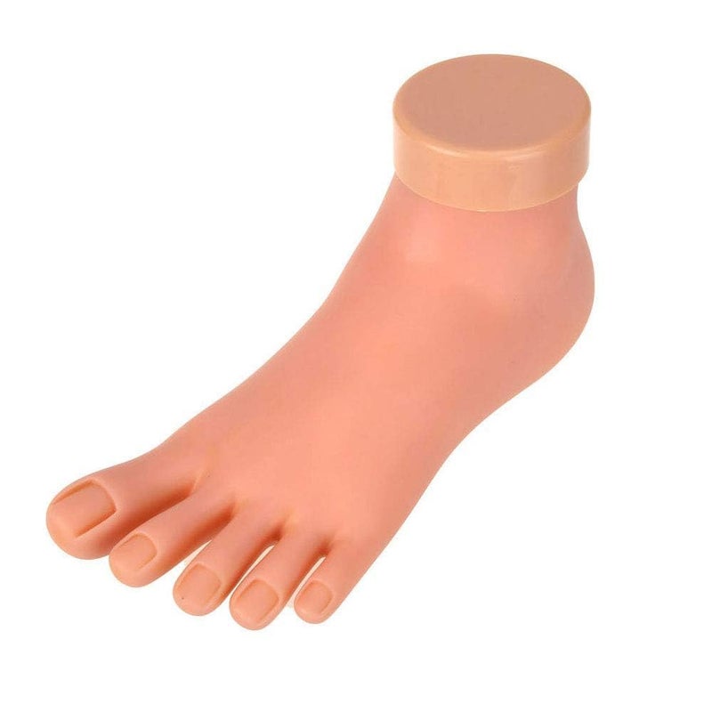 AORAEM Practice Fake Foot Flexible Movable Soft Silicone Fake Foot Tool for Nails Training Display Pink - Image 1